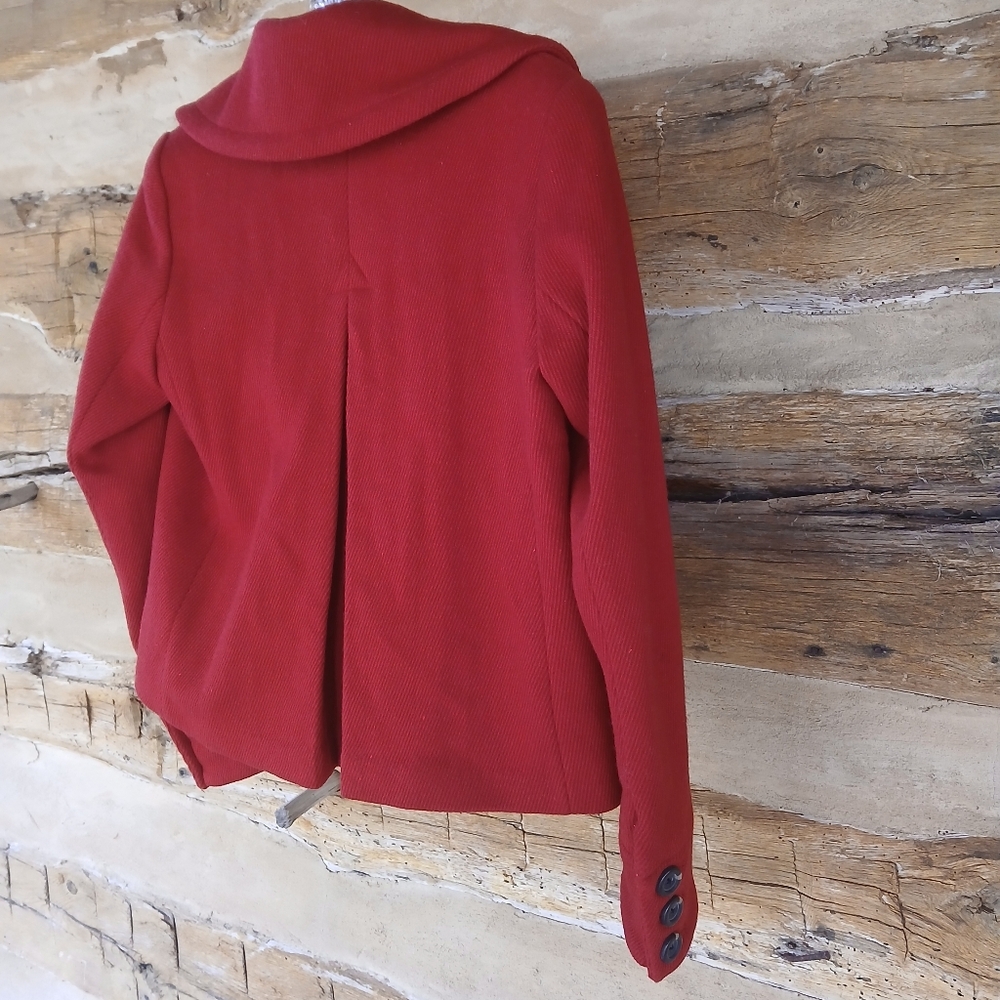 New York Classics Vintage Red Double Breasted Wool Blend Pea Coat XS - Picture 8 of 10